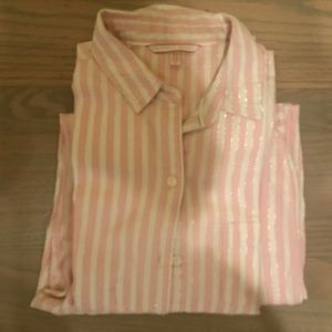 pink and white victoria secret pj set size small